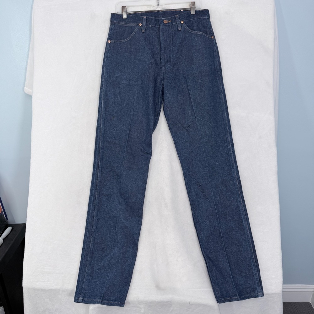 Vintage Wrangler 13MWZ Jeans Mens 33x34 Blue Cowboy Cut Straight Leg USA Made
